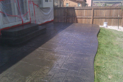New stamped concrete patio