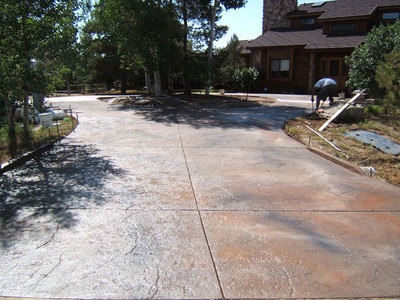 custom stamped concrete driveway