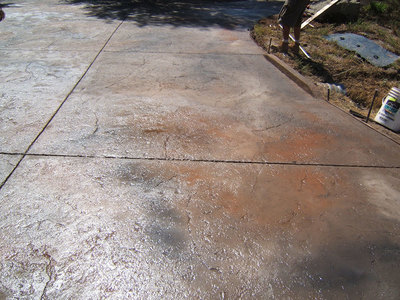 Stamped concrete driveway