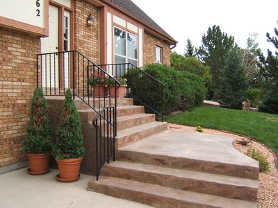 stamped concrete front stairs