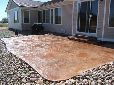 new stamped concrete patio