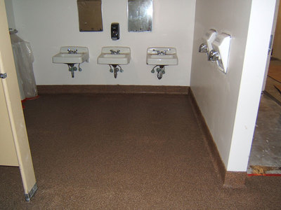 indoor bathroom concrete overlay and coating colorado springs