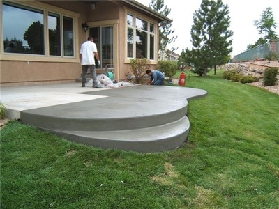 grey concrete outdoor patio Colorado springs co