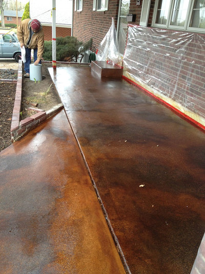 outdoor polished and stained concrete colorado springs
