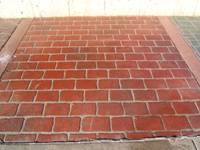 stenciled concrete with brick look 2